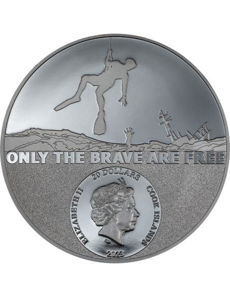 COAST GUARD Real Heroes 3 Oz Silver Coin 20$ Cook Islands 2023 - Coins & More - Isole Cook
