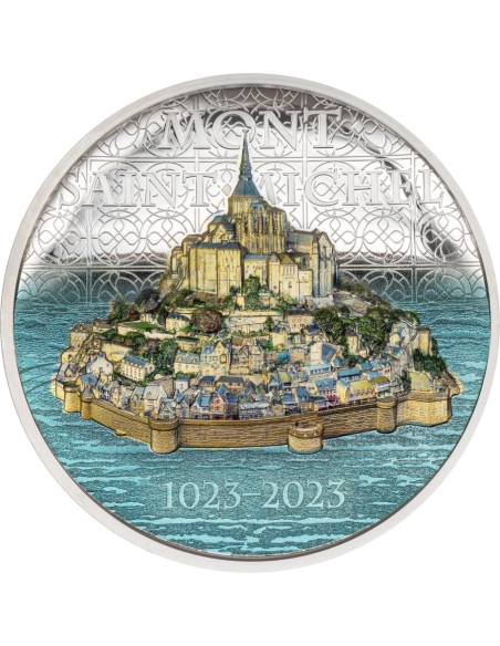 MONT SAINT MICHEL 5 Oz Silver Coin 25$ Cook Islands 2023 - Coins & More - Cook Islands