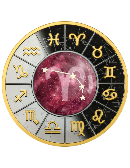 ARIES Zodiac Signs Silver Coin 500 Francs CFA Cameroon 2023 - Coins & More - Camerun