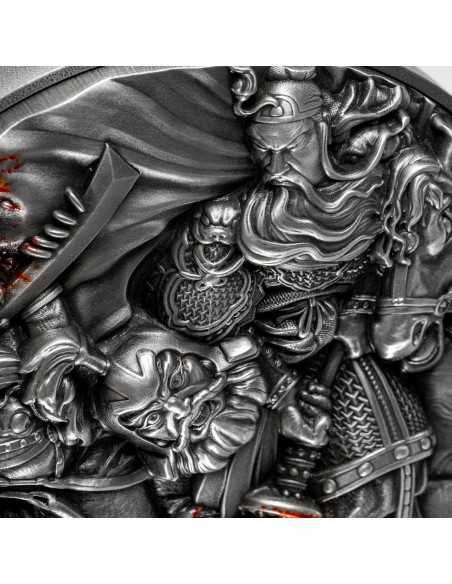 GUAN YU SLAYS HUA XIONG 2 Oz Silver Coin 10000 CFA Francs Tchad 2023 - Coins & More - Tchad