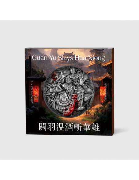 GUAN YU SLAYS HUA XIONG 2 Oz Silver Coin 10000 CFA Francs Tchad 2023 - Coins & More - Tchad