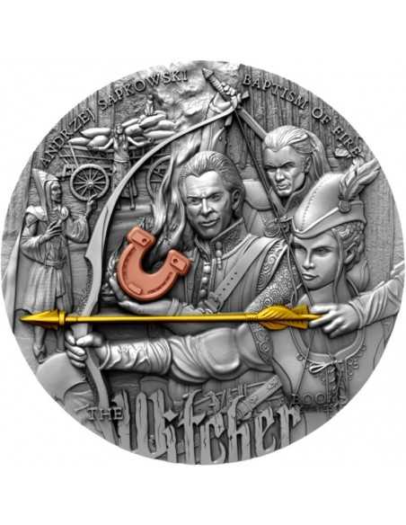 BAPTISM OF FIRE The Witcher 2 Oz Silver Coin 5$ Niue 2023 - Coins & More - Niue