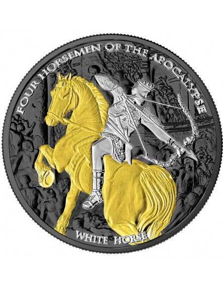 WHITE HORSE Four Horsemen of the Apocalypse 1 Oz Silver Coin 5 Thalers Carpathians 2023 - Coins & More - Plata