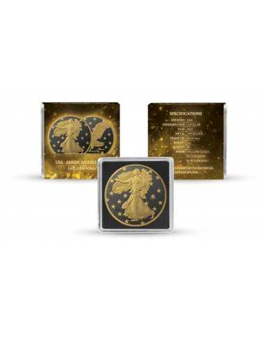 SILVER EAGLE - GOLDEN RING 2023 1 Oz Silver Ruthenium & Gold Coin 1$ Dollar USA 2023 - Coins & More - Nouveautés