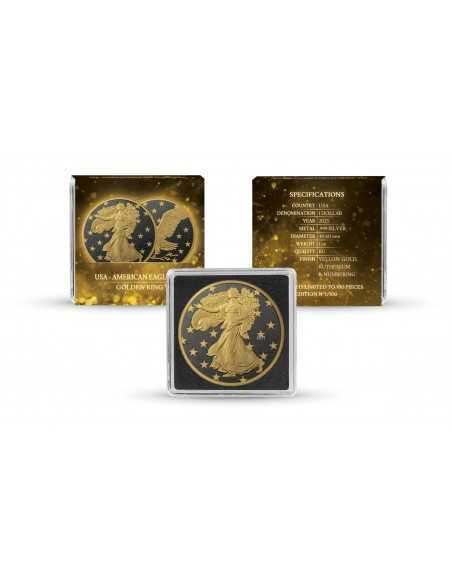 SILVER EAGLE - GOLDEN RING 2023 1 Oz Silver Ruthenium & Gold Coin 1$ Dollar USA 2023 - Coins & More - Nouveautés