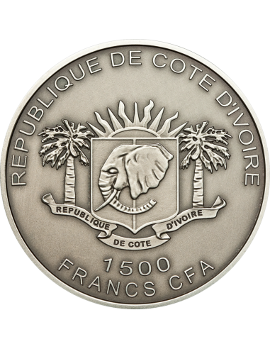 MECCA QIBLA COMPASS Magnetic Silver Coin 1000 Francs Ivory Coast 2010 - Coins & More - Côte d'Ivoire
