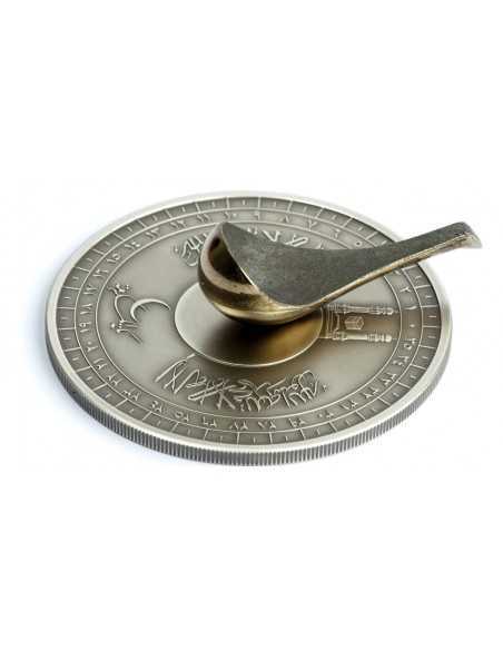 MECCA QIBLA COMPASS Magnetic Silver Coin 1000 Francs Ivory Coast 2010 - Coins & More - Côte d'Ivoire