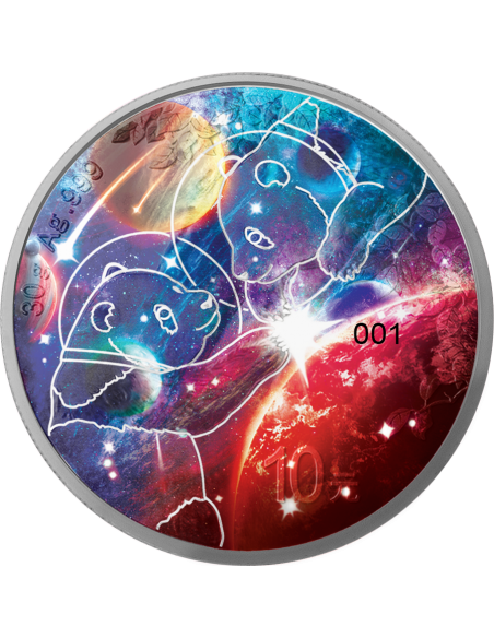 PANDA - GLOWING GALAXY V EDITION 30g Silver Glow In Dark Coin 10 Yuan China 2023