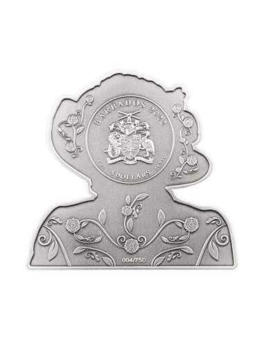 IN MEMORIAM OF QUEEN ELIZABETH II Happy Birthday Shaped 5 Oz Silver Coin 5$ Barbados 2022 - Coins & More - Barbade