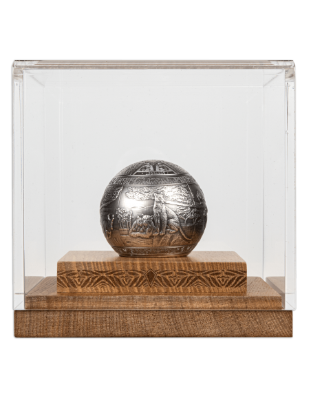 BIG FIVE LEOPARD Spherical 1 Kg Kilo Silver Coin 1000 Francs Djibouti 2023 - Coins & More - Afrique