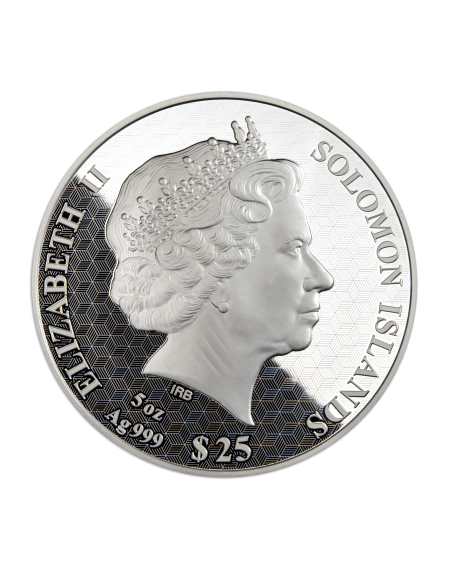 DRAGON Mother of Pearl Lunar Year 5 Oz Silver Coin 25$ Solomon Islands 2024 - Coins & More - Islas Salomón