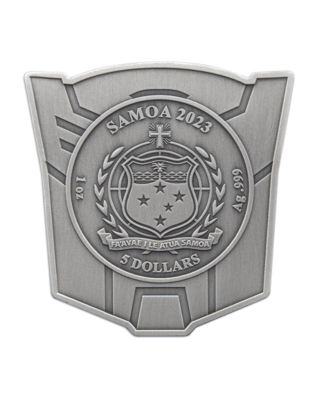 OPTIMUS PRIME Transformer Shaped 1 Oz Silver Coin 5$ Samoa 2023 - Coins & More - Samoa
