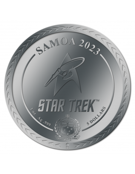 STARFLEET COMMAND Star Trek 1 Oz Silver Coin 5$ Samoa 2023