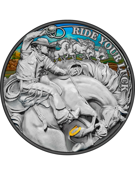 RIDE YOUR LUCK 2 Oz Silver Coin 2000 Francs CFA Cameroon 2023 - Coins & More - Camerun