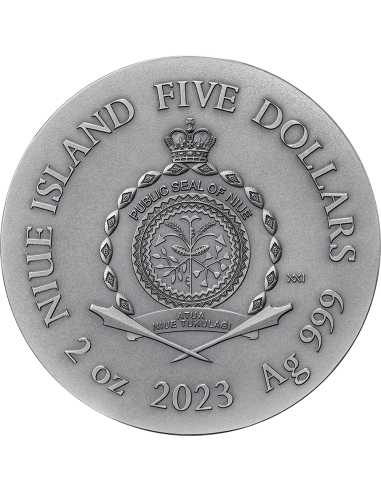 BROWN BEAR Wildlife in the Moonlight 2 Oz Silver Coin 5$ Niue 2023 - Coins & More - Africa