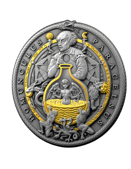 HOMUNCULUS PARACELSUS Alchemist 2 Oz Silver Coin 5$ Niue 2023 - Coins & More - Niue