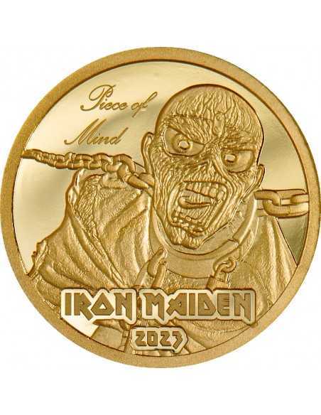 PIECE OF MIND Iron Maiden Gold Coin 5$ Cook Islands 2023