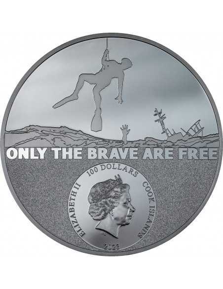 COAST GUARD Real Heroes 1 Kg Edition Silver Coin 100$ Cook Islands 2023