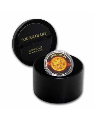 SOURCE OF LIFE : THE SUN 1 Oz Silver & Gold Plated Coin 1000 Francs Benin 2017
