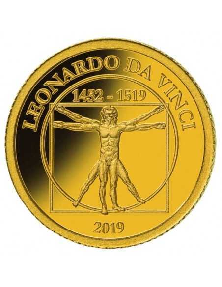 LEONARDO DA VINCI 500th Anniversary 0.5g Gold Coin Half Dollar Solomon Islands 2019 - Coins & More - Îles Salomons