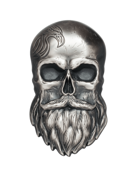 BIKER SKULL Shape 1 Oz Silver Coin 5$ Palau 2019 - Coins & More - Palau