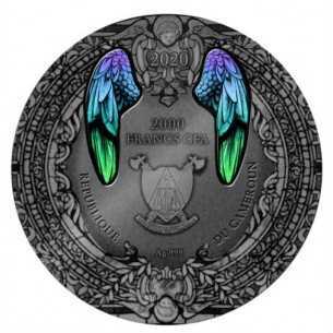 ARCHANGEL GABRIEL 2 Oz Silver Coin 2000 Francs Cameroon 2020 Antique Finish - Coins & More - Cameroun 2