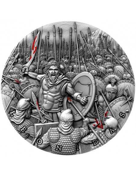 LEONIDAS Thermopylae Great Commanders 2 Oz Silber Münze 5$ Niue 2019