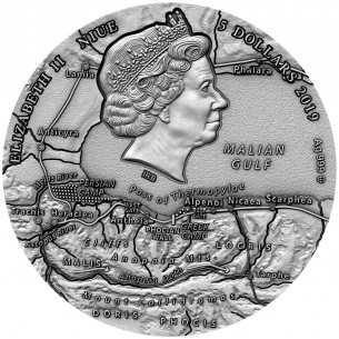 LEONIDAS Thermopylae Great Commanders 2 Oz Moneta Argento 5$ Niue 2019 - Coins & More - Niue 2