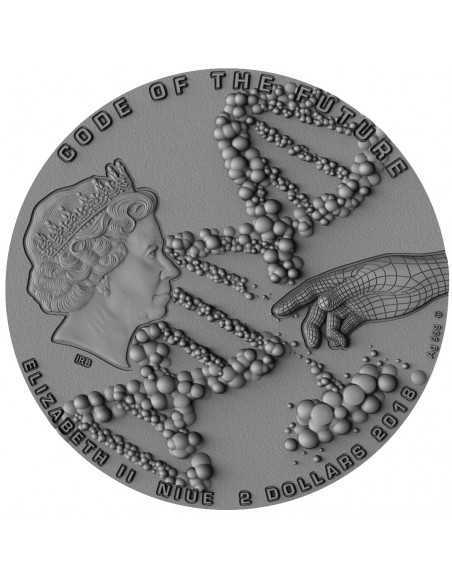 IMMORTALITY Code of the Future 2 Oz Moneda Plata 2$ Niue 2018 - Coins & More - Niue