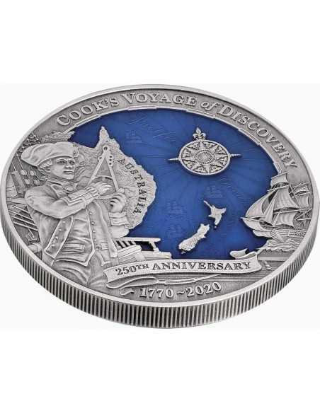 JAMES COOK DISCOVERY 250th Anniversary 3 Oz Silver Coin 10$ Solomon Islands 2020 - Coins & More - Isole Salomone