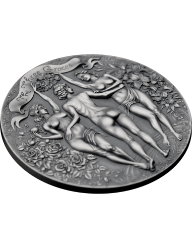 THREE GRACES Celestial Beauty 2 Oz Silver Coin 2000 Francs Cameroon 2020 - Coins & More - Cameroon