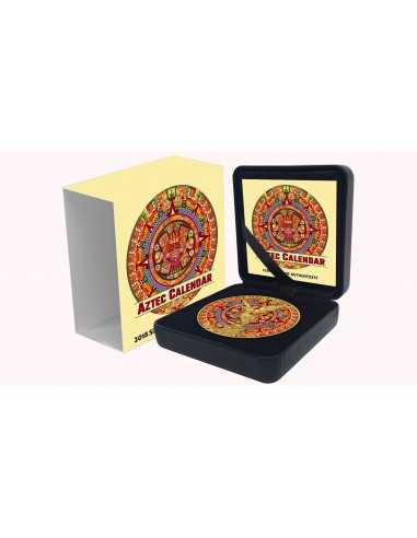AZTEC CALENDAR 1 Oz Silver & Gold plated Libertad coin Mexico 2018 - Coins & More - Mexique
