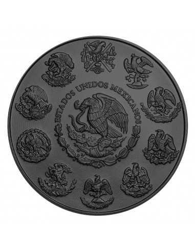 SUGAR SKULL MEXICAN FOLK ART 1 Oz Silver & Ruthenium plated Libertad coin Mexico 2018 - Coins & More - Messico