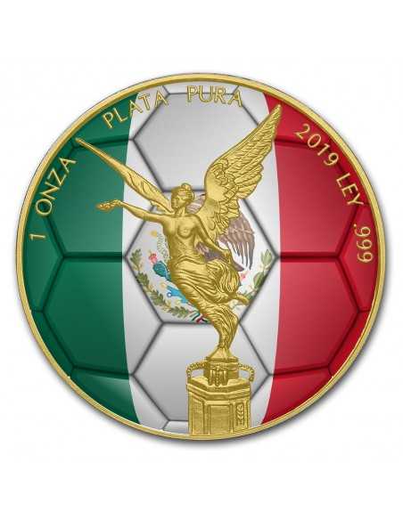 FOOTBALL - 1 Oz Silver & Gold plated libertad coin Mexico 2019 - Coins & More - Mexico