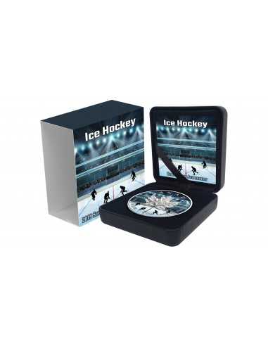 HOCKEY SUR GLACE - 1 Oz Silver Colorized coin 5$ Dollars Canada 2019 - Coins & More - Canada