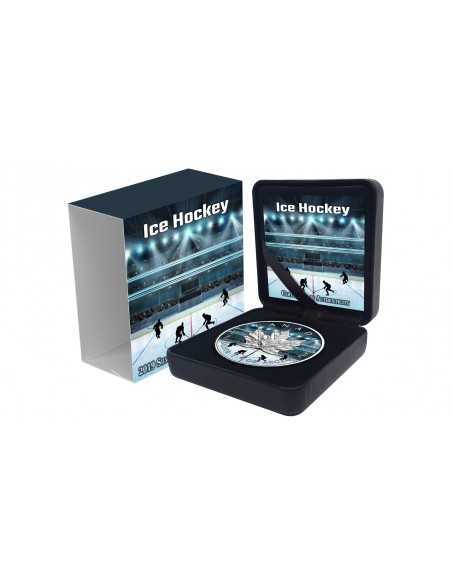 HOCKEY SUR GLACE - 1 Oz Silver Colorized coin 5$ Dollars Canada 2019 - Coins & More - Canada