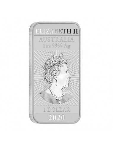RECTANGLE DRAGON BAR 1 Oz Silver coin 1$ AUD Australia 2020