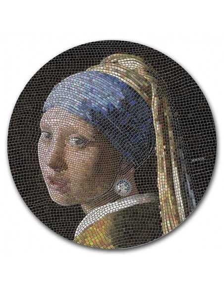 GIRL PEARL EARRING Vermeer Great Micromosaic Passion 3 Oz Silver Coin 20$ Palau 2019 - Coins & More - Palau