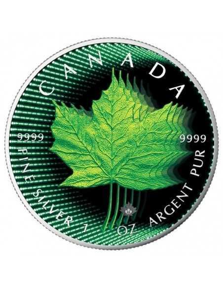 GREEN MAPLE LEAF 1 Oz Silver 5$ Dollars coin Canada 2018