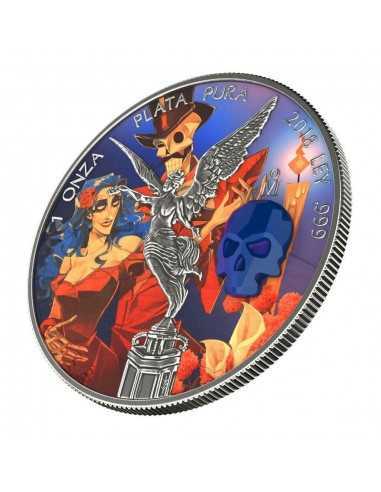 CRYSTAL SKULL V Day of the Dead Libertad 1 Oz Silver Coin Mexico 2018 - Coins & More - Mexique