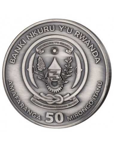 ANTIQUED MAYFLOWER 1 Oz 50 RWF Rwanda 2020 silver antique coin - Coins & More - Africa