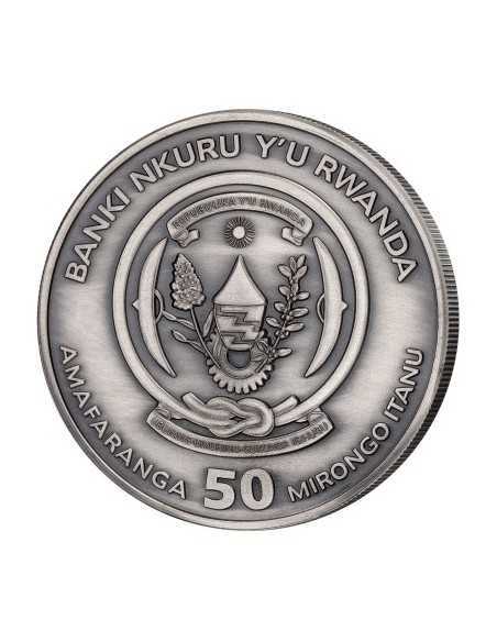ANTIQUED MAYFLOWER 1 Oz 50 RWF Rwanda 2020 silver antique coin - Coins & More - Africa