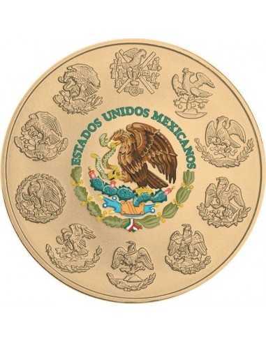 HUICHOL 12 LIBERTAD 1 Oz Silver & Gold plated coin Mexico 2018