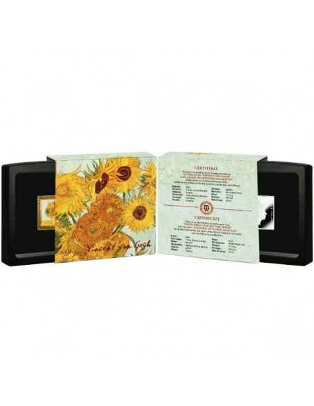 SUNFLOWERS Treasures of World Vincent Van Gogh 1 Oz Silver Coin 1$ Niue 2019 - Coins & More - Niue