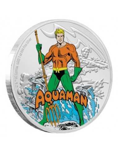 AQUAMAN Justice League 60 Aniversario 1 Oz Moneda Plata 2$ Niue 2020 - Coins & More - Niue