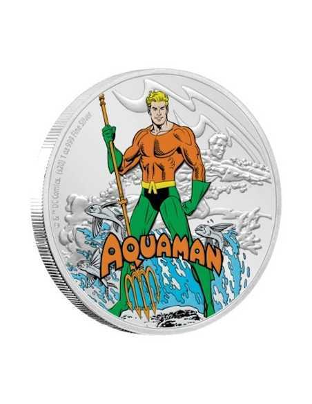AQUAMAN Justice League 60 Jahrestag 1 Oz Silber Münze 2$ Niue 2020