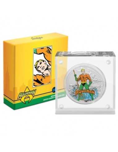 AQUAMAN Justice League 60 Aniversario 1 Oz Moneda Plata 2$ Niue 2020 - Coins & More - Niue