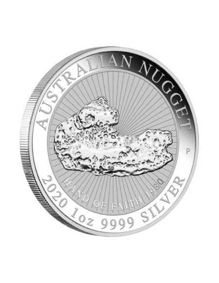 HAND OF FAITH NUGGET 1 Oz Silver Coin 1$ Australia 2020