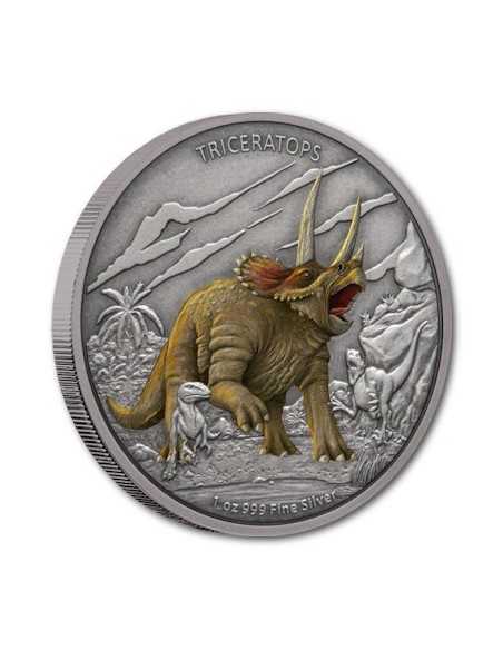 TRICERATOPS Dinosaurs 1 Oz Silber Münze 2$ Niue 2020