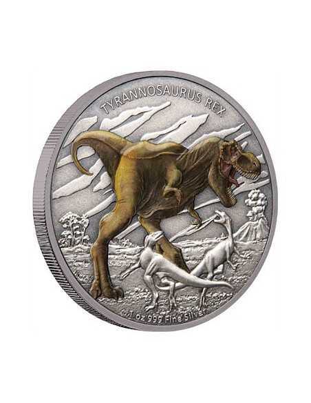 TYRANNOSAURUS REX Dinosaurs 1 Oz Moneda Plata 2$ Niue 2020 - Coins & More - Niue